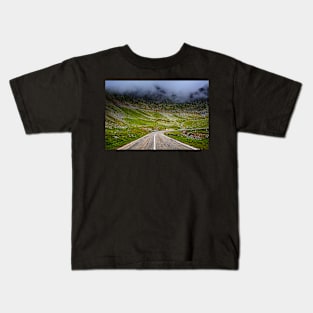 Winding road in mountains Kids T-Shirt